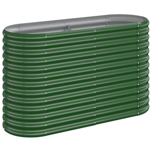 Jardinière De Jardin Acier Galvanisé 114x40x68 Cm Vert