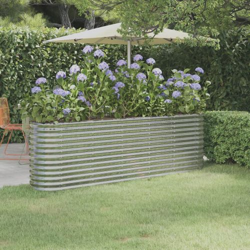 Jardinière De Jardin Acier Galvanisé Argenté