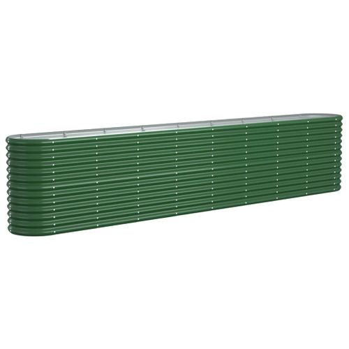 Jardinière De Jardin Acier Enduit De Poudre 332x40x68 Cm Vert