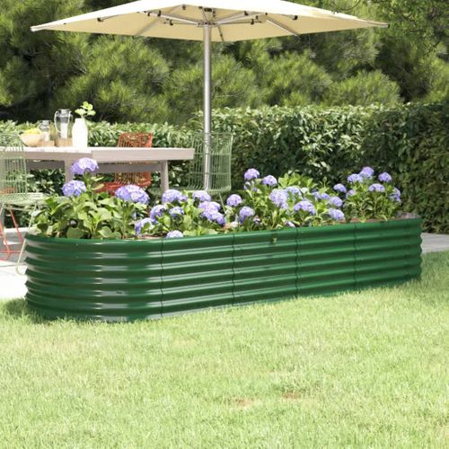 Jardinière De Jardin Acier Galvanisé 224x80x36 Cm Vert