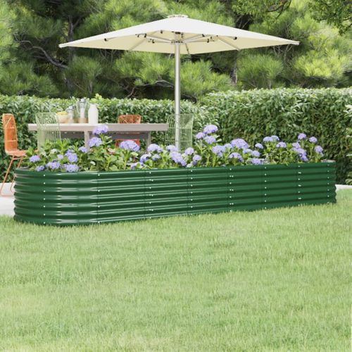 Jardinière De Jardin Acier Galvanisé 296x80x36 Cm Vert