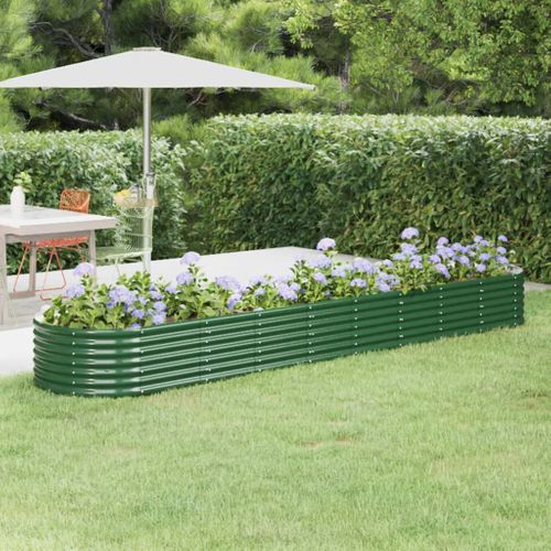 Jardinière De Jardin Acier Galvanisé 368x80x36 Cm Vert