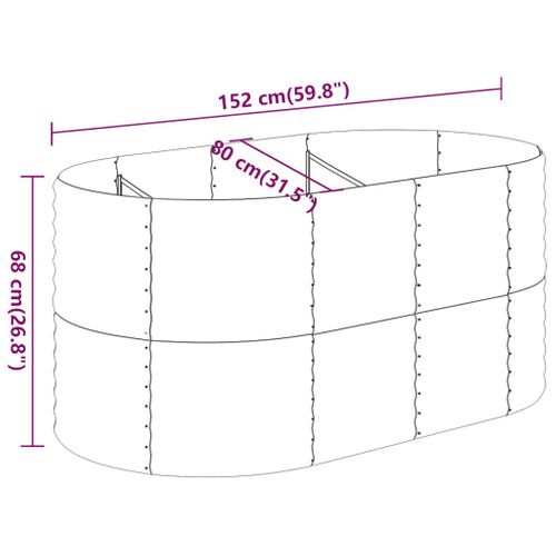 Jardinière De Jardin Acier Galvanisé 152x80x68 Cm Vert