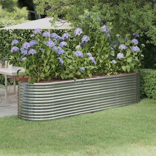 Jardinière De Jardin Acier Galvanisé Argenté