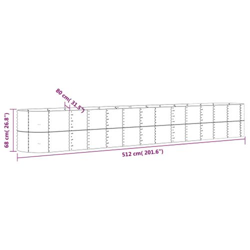 Jardinière De Jardin Acier Enduit De Poudre Argenté
