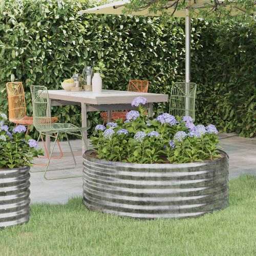 Jardinière De Jardin Acier Galvanisé Argenté