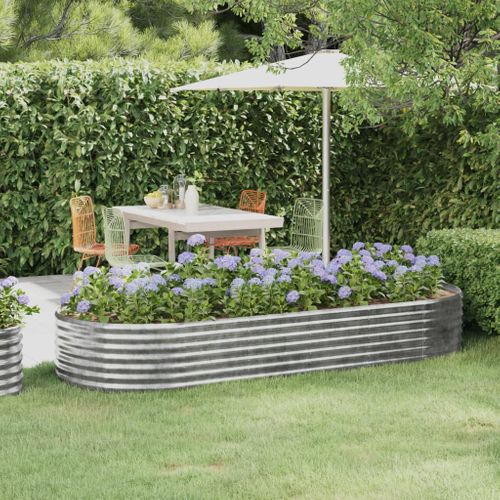 Jardinière De Jardin Acier Galvanisé Argenté