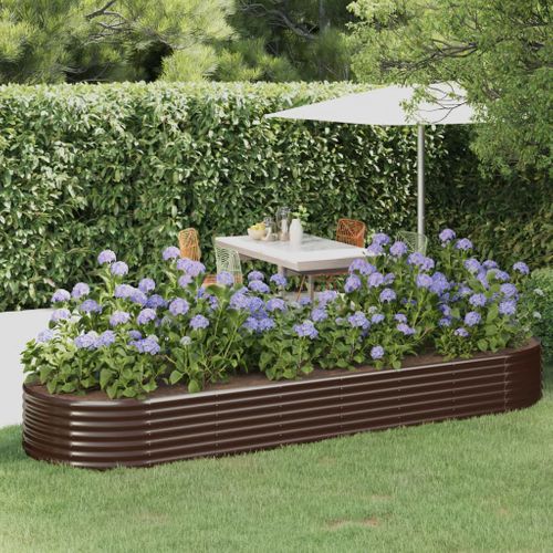 Jardinière De Jardin Acier Galvanisé Marron
