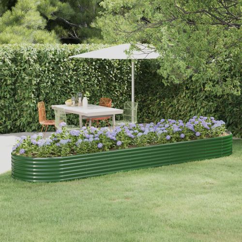 Jardinière De Jardin Acier Enduit De Poudre 396x100x36cm Vert