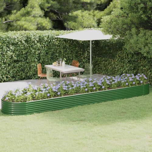 Jardinière De Jardin Acier Enduit De Poudre 507x100x36cm Vert