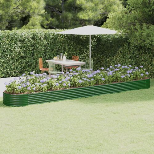 Jardinière De Jardin Acier Enduit De Poudre 544x100x36cm Vert
