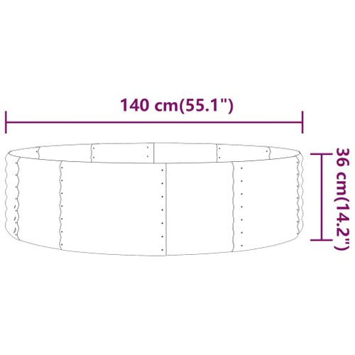 Jardinière De Jardin Acier Enduit De Poudre 140x140x36cm Vert