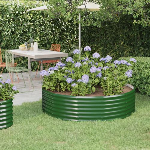 Jardinière De Jardin Acier Enduit De Poudre 140x140x36cm Vert