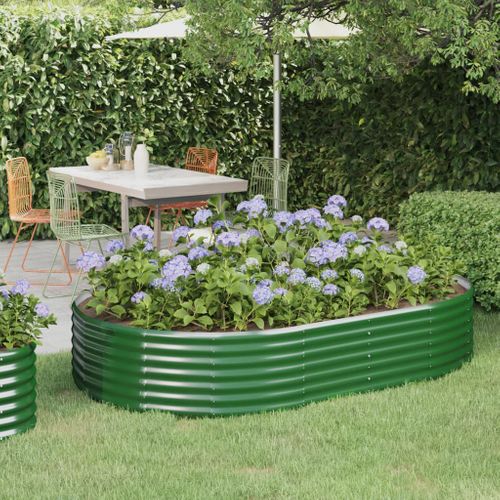 Jardinière De Jardin Acier Enduit De Poudre 214x140x36cm Vert