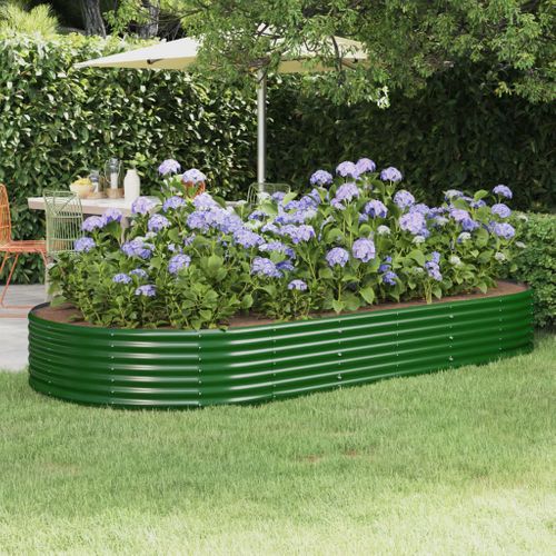 Jardinière De Jardin Acier Enduit De Poudre 296x140x36cm Vert