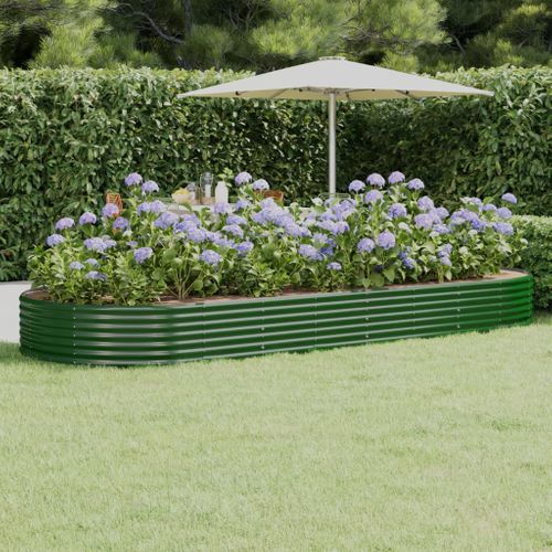 Jardinière De Jardin Acier Enduit De Poudre 373x140x36cm Vert