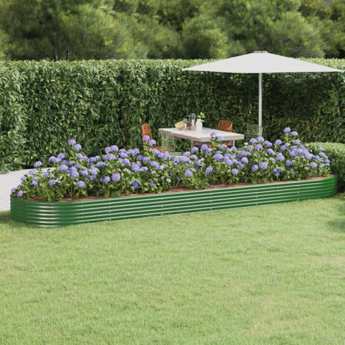 Jardinière De Jardin Acier Enduit De Poudre 523x140x36cm Vert