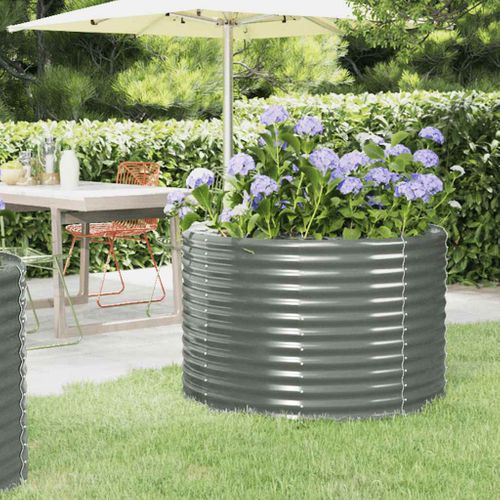 Jardinière De Jardin Acier Galvanisé 100x100x68cm Gris