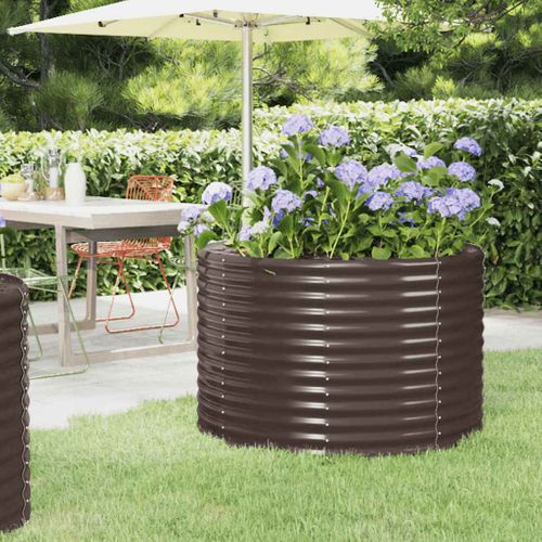 Jardinière De Jardin Acier Galvanisé Marron
