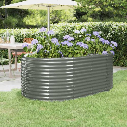 Jardinière De Jardin Acier Galvanisé 175x100x68cm Gris