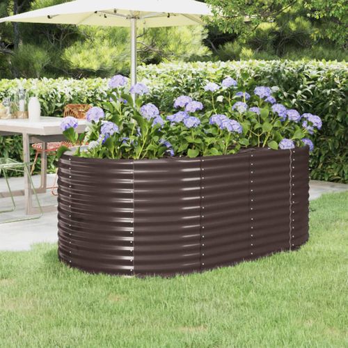 Jardinière De Jardin Acier Enduit De Poudre Marron