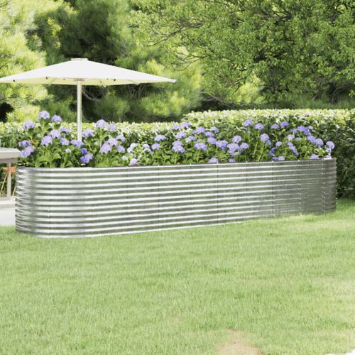 Jardinière De Jardin Acier Galvanisé Argenté