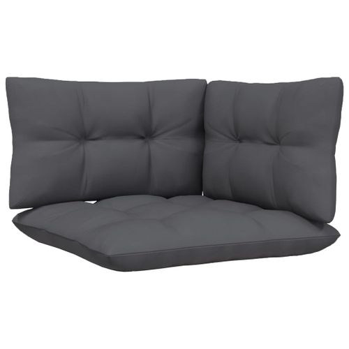 Salon De Jardin 3 Pièces Avec Coussins Anthracite Bois De Pin
