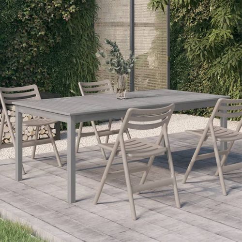 Table De Jardin Gris 200x100x75 Cm Bois D'acacia Solide