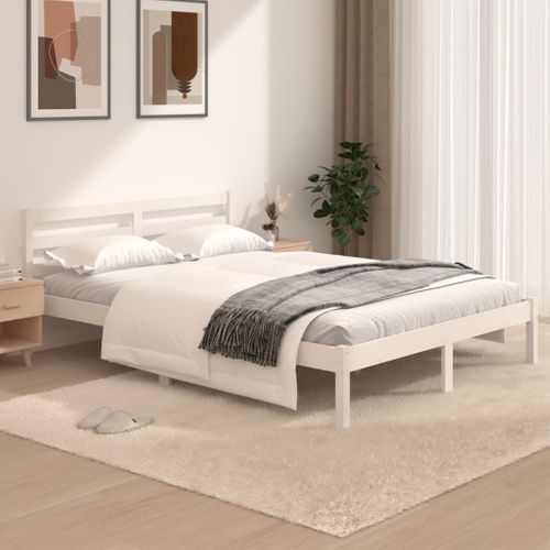 Cadre De Lit Sans Matelas 120x190 Cm Blanc