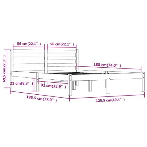 Cadre De Lit Sans Matelas 120x190 Cm Blanc