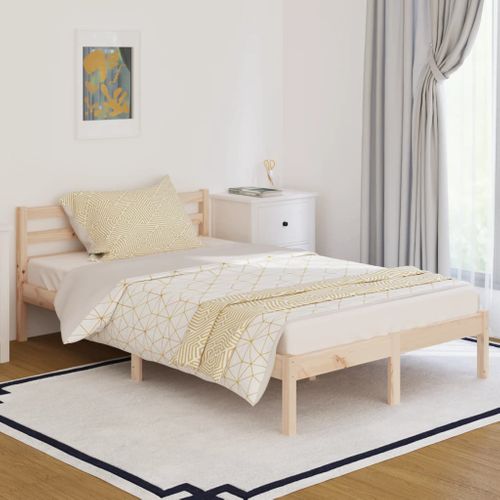 Cadre De Lit Sans Matelas Bois De Pin Massif 120x200 Cm