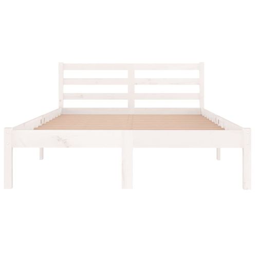 Cadre De Lit Sans Matelas Bois De Pin Massif 120x200 Cm Blanc