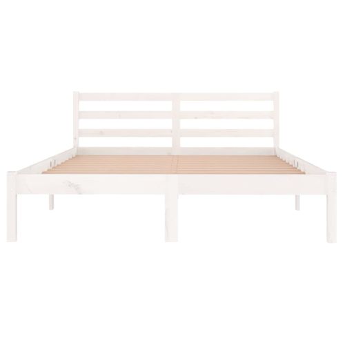 Cadre De Lit Sans Matelas Bois De Pin Massif 140x200 Cm Blanc
