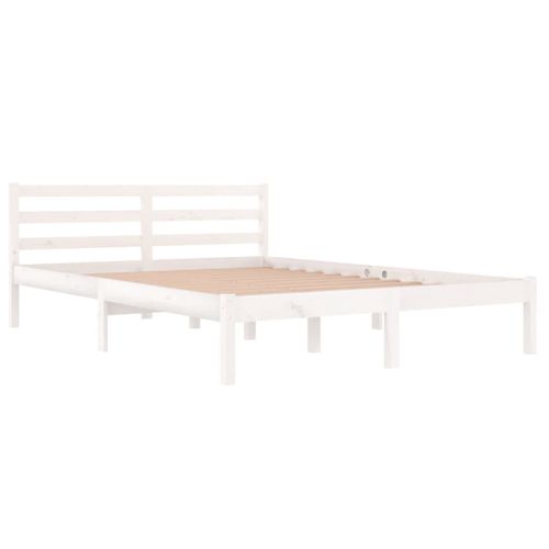 Cadre De Lit Sans Matelas Bois De Pin Massif 140x200 Cm Blanc