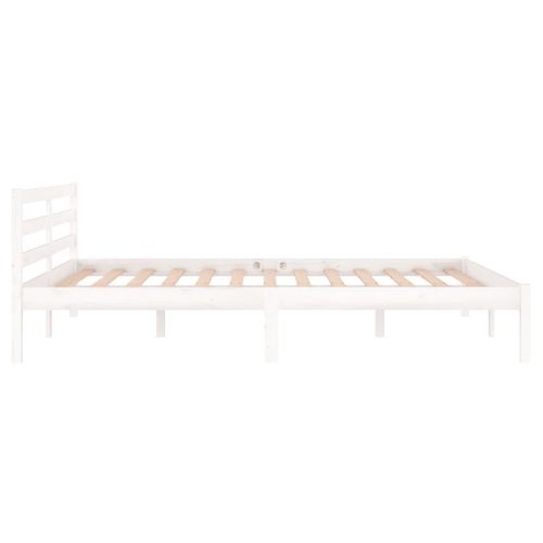 Cadre De Lit Sans Matelas Bois De Pin Massif 140x200 Cm Blanc