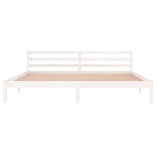 Cadre De Lit Sans Matelas Bois Massif De Pin 200x200 Cm Blanc