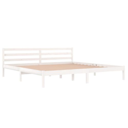 Cadre De Lit Sans Matelas Bois Massif De Pin 200x200 Cm Blanc