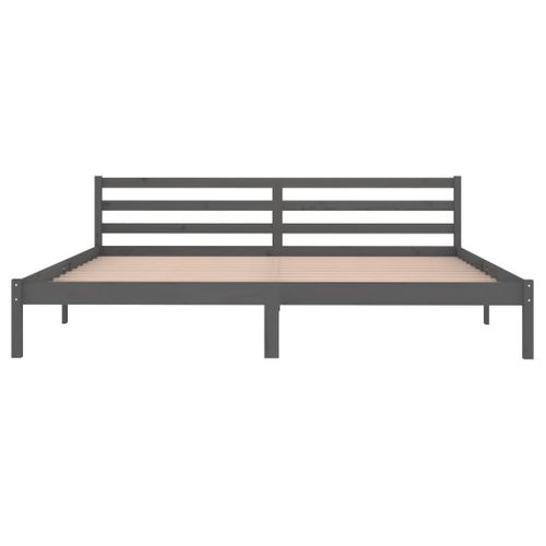 Cadre De Lit Sans Matelas Bois Massif De Pin 200x200 Cm Gris