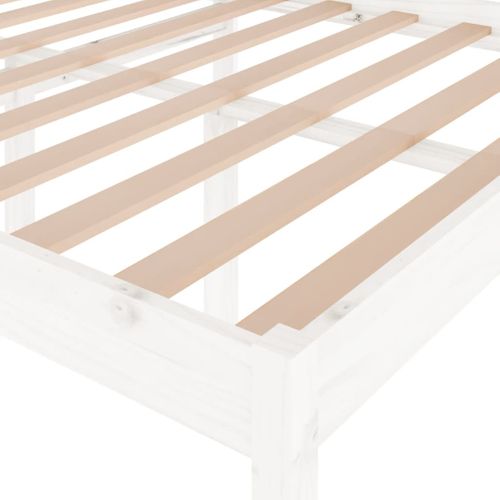Cadre De Lit Blanc Bois Massif 120x190 Cm Petit Double