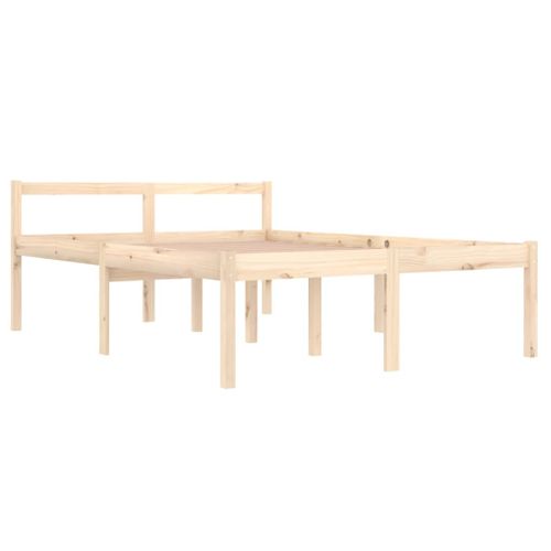 Cadre De Lit Bois De Pin Massif 135x190 Cm Double