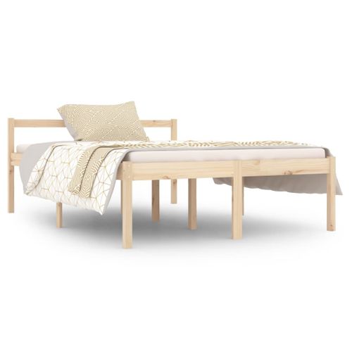 Cadre De Lit Bois De Pin Massif 135x190 Cm Double
