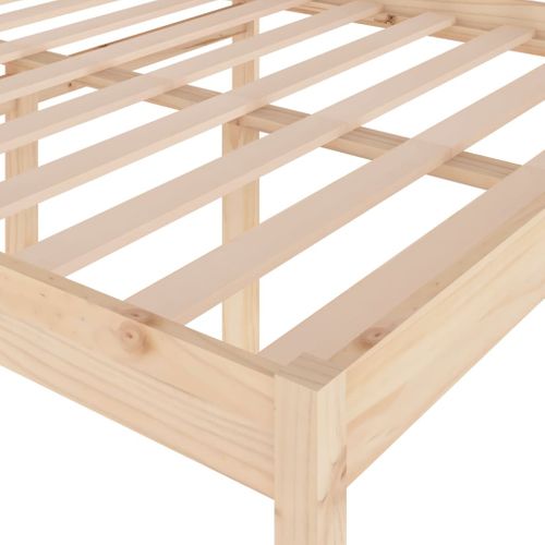 Cadre De Lit Bois De Pin Massif 135x190 Cm Double