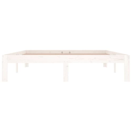 Cadre De Lit Sans Matelas Blanc Bois De Pin Massif 140x190 Cm