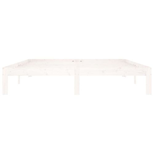 Cadre De Lit Sans Matelas Blanc Bois De Pin Massif 160x200 Cm