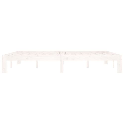 Cadre De Lit Sans Matelas Blanc Bois De Pin Massif 160x200 Cm