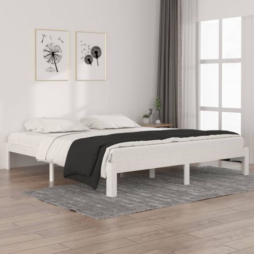Cadre De Lit Sans Matelas Blanc 180x200 Cm