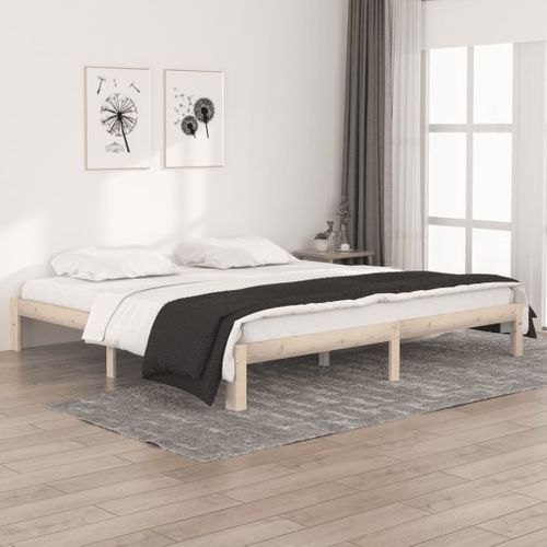 Cadre De Lit Sans Matelas Bois Massif De Pin 200x200 Cm