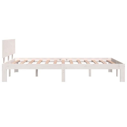 Cadre De Lit Sans Matelas Blanc Bois De Pin Massif 120x200 Cm