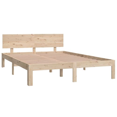 Cadre De Lit Sans Matelas Bois Massif De Pin 140x200 Cm