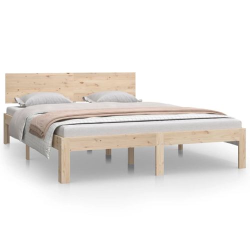 Cadre De Lit Sans Matelas Bois Massif De Pin 140x200 Cm